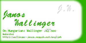 janos wallinger business card